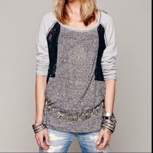 Free people sweater!  gray oversized cozy casual sweater size small!